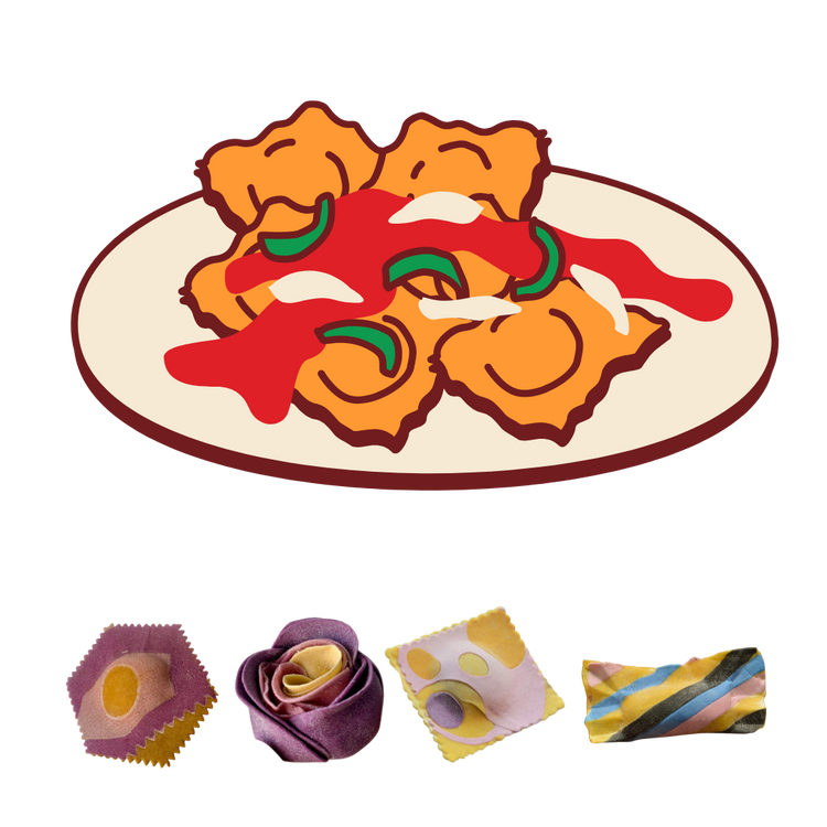 Pasta fresca colorata